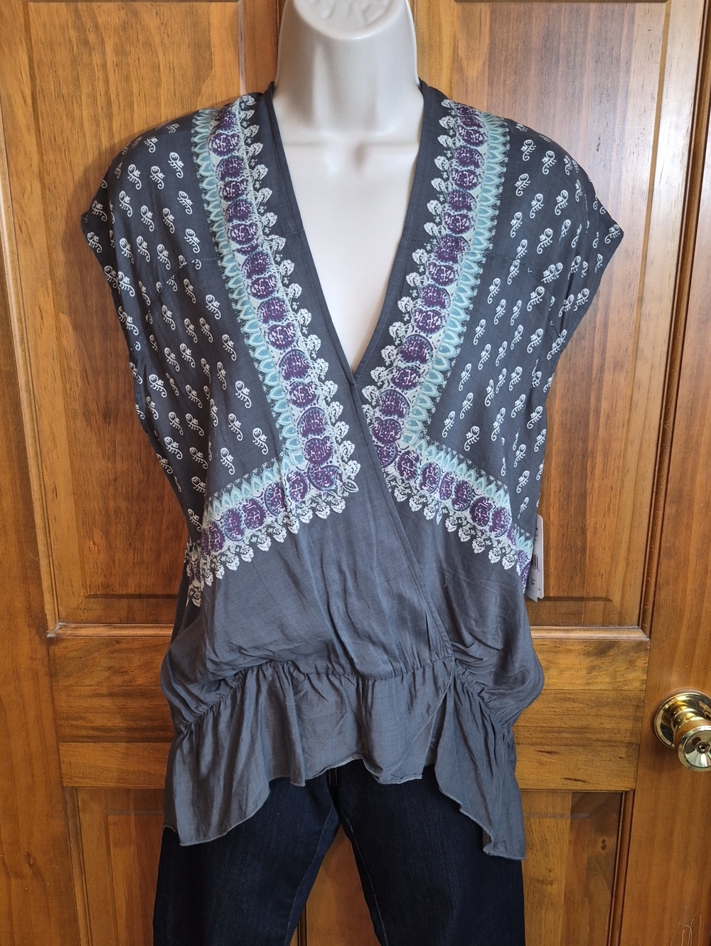 NWT Free People Grey Top Sleeveless F476T684 Size Medium